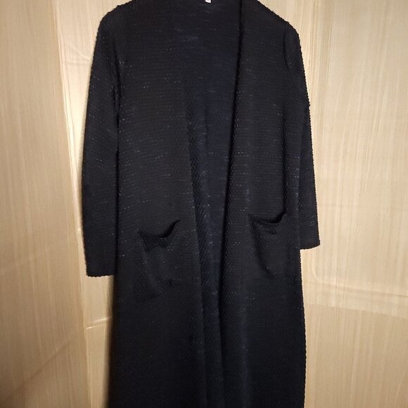 Lularoe Black Blue Stretchy Duster Medium - Picture 1 of 5